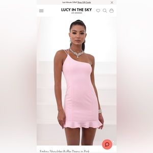 Lucy in the Sky Embry Shoulder Ruffle Dress in Pink